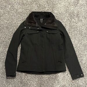 The North Face winter jacket woman’s medium black plaid